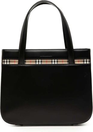 Burberry Pre-owned Burberry House Check Trimmed Leather Handbag Ladies 2QZHW0AOVIYUQIMY