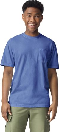 Comfort Colors Mens Short Sleeve Pocket Tee, Style G6030 T-Shirt, Flo Blue, Medium