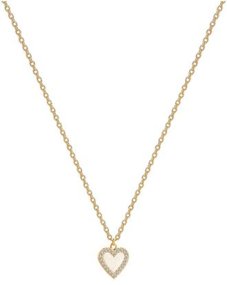 Gabi Rielle 14K Over Silver 10Mm Pearl Cz Heart Necklace