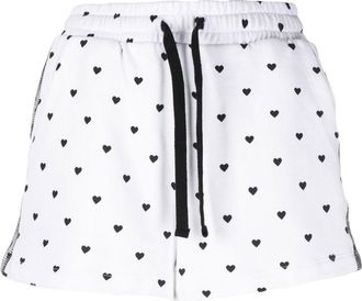 Red Valentino cotton heart-print shorts - women - Cotton/Polyamide - S - White