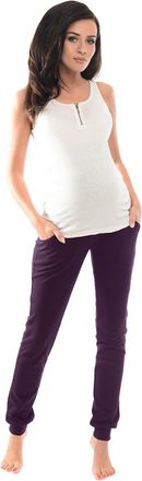 Purpless Maternity Pregnancy Over Bump Support Joggers Comfortable Trousers for Pregnant Women 1307 (as8, Numeric, Numeric_14, Regular, Regular, Plum)