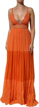 Alberta Ferretti Lace Bustier Laye Maxi Womens Dress (Pre-Owned)