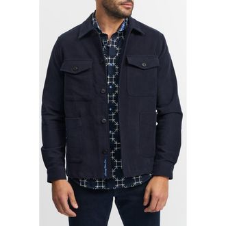 Robert Graham Rowland Knit Shirt Jacket in Navy at Nordstrom Rack, Size Xxx-Large