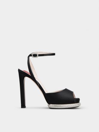 Roger Vivier Viv Choc Platform Sandals in satin