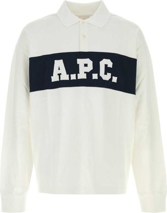 A.P.C. White Shirt Collar Polo