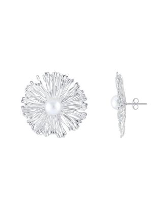 Splendid Pearls Silver 8-8.5Mmmm Pearl Earrings