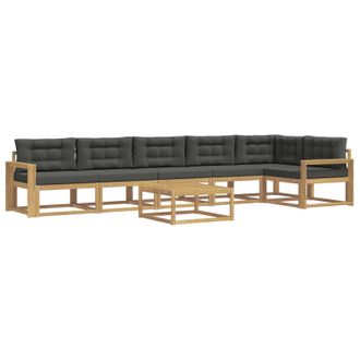 vidaXL Conjunto De Sof&aacute;s De Exterior 7 Pcs Blanco Y Antracita Vidaxl