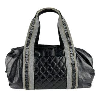 Chanel Pre-owned Weekend Bags, female, Gray, Size: ONE SIZE Pre-owned Nylon Weekend Bag
