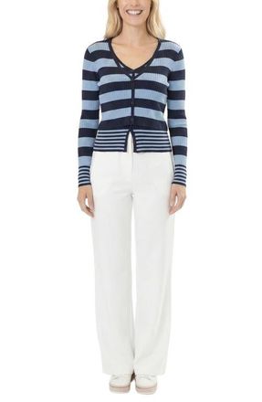 Area Stars Striped Long Sleeve Knit Top in Light Blue Navy at Nordstrom, Size X-Small