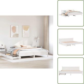 vidaXL The Living Store Letto senza Materasso Bianco 180x200 cm Legno Massello di Pino - Letto in legno massello