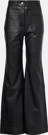 Victoria Beckham Pantaloni bootcut Alina in pelle