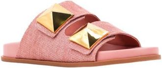 Shushop Bernarda Studded Slide Sandal in Blush Woven at Nordstrom, Size 6.5