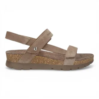Panama Jack Panama Jack Womens Wedge Stone Grey Suede Leather Sandals - Selma B18
