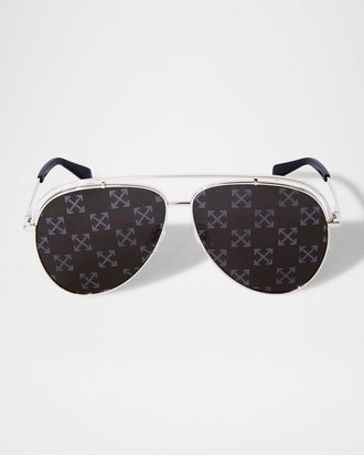 Off-white Mens Winner Arrow-Lens Metal Aviator Sunglasses