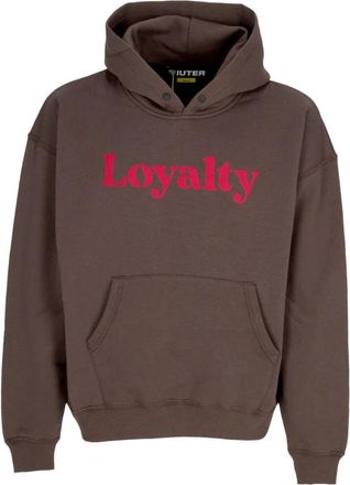 Iuter Bruine Hoodie met Voorzak - Heren - Hoodies - Bruin - L - Katoen - Hoodies & sweatvesten