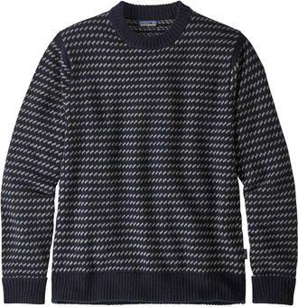 Patagonia Mens Ms Recycled Wool-Blend Sweater Polo, Classic Navy, L