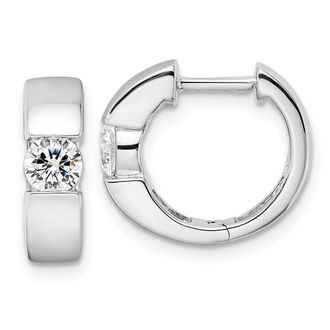 Diamond2Deal 14k Gold 0.60 ct Lab Grown Diamond Hinged Hoop Earrings VS Clarity, D-E Color