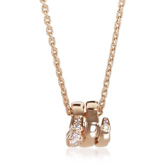 Bulgari Pre-Owned BVLGARI Rose Gold Diamond Serpenti Viper Pendant