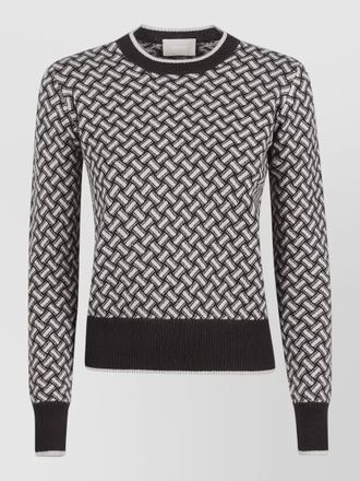 Drumohr all-over patterned long sleeve knit sweater