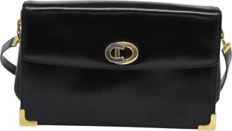 Dior Vintage Black Leather Shoulder Bag (Pre-Owned)