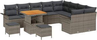 vidaXL Conjunto De Sof&aacute; De Jard&iacute;n 12 Pcs Gris Rat&aacute;n Sint&eacute;tico Vidaxl