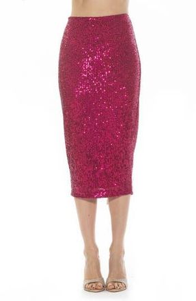 Alexia Admor Ana Midi Pencil Skirt in Hot Pink at Nordstrom Rack, Size 10