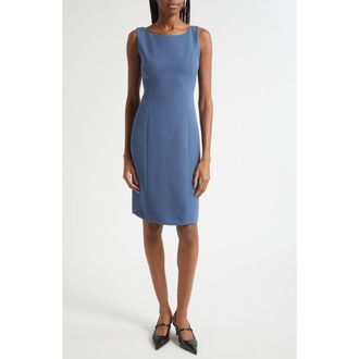 Emporio Armani Waffle Stitch Sleeveless Dress in Solid Blue Navy at Nordstrom, Size 12 Us
