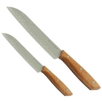 Gibson Home Seward 2 Piece Stainless Steel Santoku Knife Cutlery Set with Wood Handles at Nordstrom