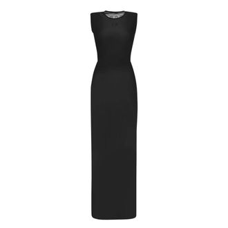 Marine Serre Kleedjes, Dames, Zwart, M, Elegante zwarte jurk met unieke print