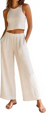 bobi Drew Linen Pant In White