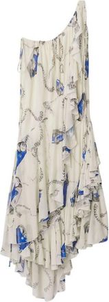 Burberry Knight Hardware One-Shoulder Dress, Brand Size 10 ( US Size 8 )