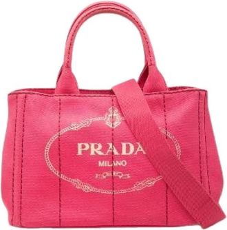Prada Pre-owned Canapa Mini Canvas 2way Bag - Dames - Vintage Shopper - Roze - ONE Size - Vintage