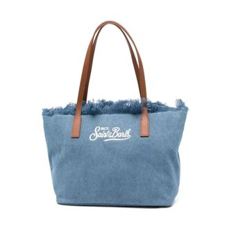 MC2 Saint Barth Tote Bags, female, Blue, Size: ONE SIZE City Bag Mid Fringe