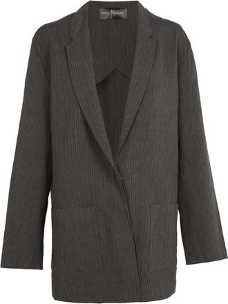 Cortana Trapani- gestreepte jacquard jas - Dames - Blazers - Grijs - L - Katoen - Jassen