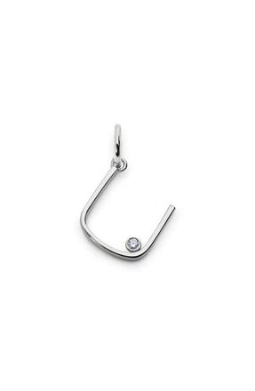 Monica Vinader Lab Grown Diamond Initial Pendant in Sterling Silver U at Nordstrom