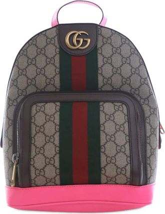Gucci 2016-2025 Small GG Supreme Ophidia Web backpack - Marrone