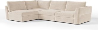 Sia Home Sof&aacute; esquinero izquierdo modular 5-6 plazas tejido tramado suave beige