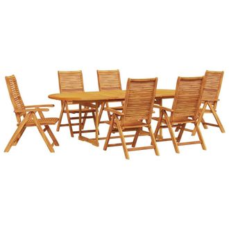 vidaXL Conjunto De Comedor De Jard&iacute;n 7 Pcs Marr&oacute;n Vidaxl