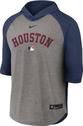 Nike Houston Astros Authentic Collection Flux Nike Mens Dri-FIT MLB 3/4-Sleeve Hooded T-Shirt in Blue | 04HI013NHUS-LQZ