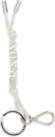 Prada Rope Logo Keychain - Heren - Sleutelhangers & Tashangers - Wit - ONE Size - Accessoires