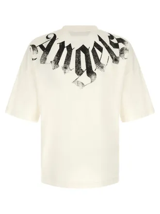 Palm Angels Gothic Logo Print T-shirt - Cream