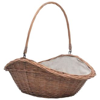 vidaXL Cesta Para Le&ntilde;a Con Asa Sauce Natural 60x44x55 Cm Vidaxl