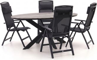 Forza Furniture Forza Capri/Fidenza &oslash;126cm dining tuinset 5-delig verstelbaar