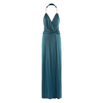 Nenette Gowns, female, Blue, Size: S Blue Draped Maxi Dress