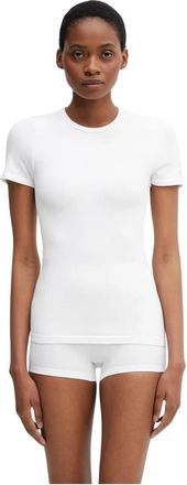 Maison Margiela Ribbed T-shirt - Dames - T-shirts - Wit - L/Xl - Katoen - Tops