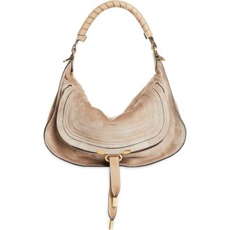 Chlo&eacute; Small Marcie Suede Shoulder Bag in Boyish Brown at Nordstrom