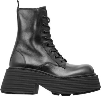 Vic Mati&eacute; Geveterde Tronchetto Mayon - Dames - Veterlaarzen - Zwart - 40 EU - Schoenen