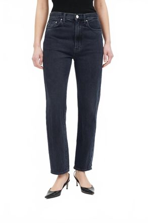 Toteme Straight High Waist Jeans In Black