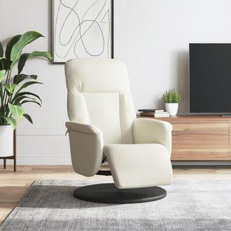 vidaXL Sill&oacute;n Reclinable Con Reposapi&eacute;s Terciopelo Color Crema Vidaxl