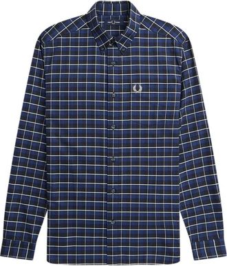 Fred Perry Overhemden, Heren, Blauw, M, Katoen, M4657 143 Oxford Shirt